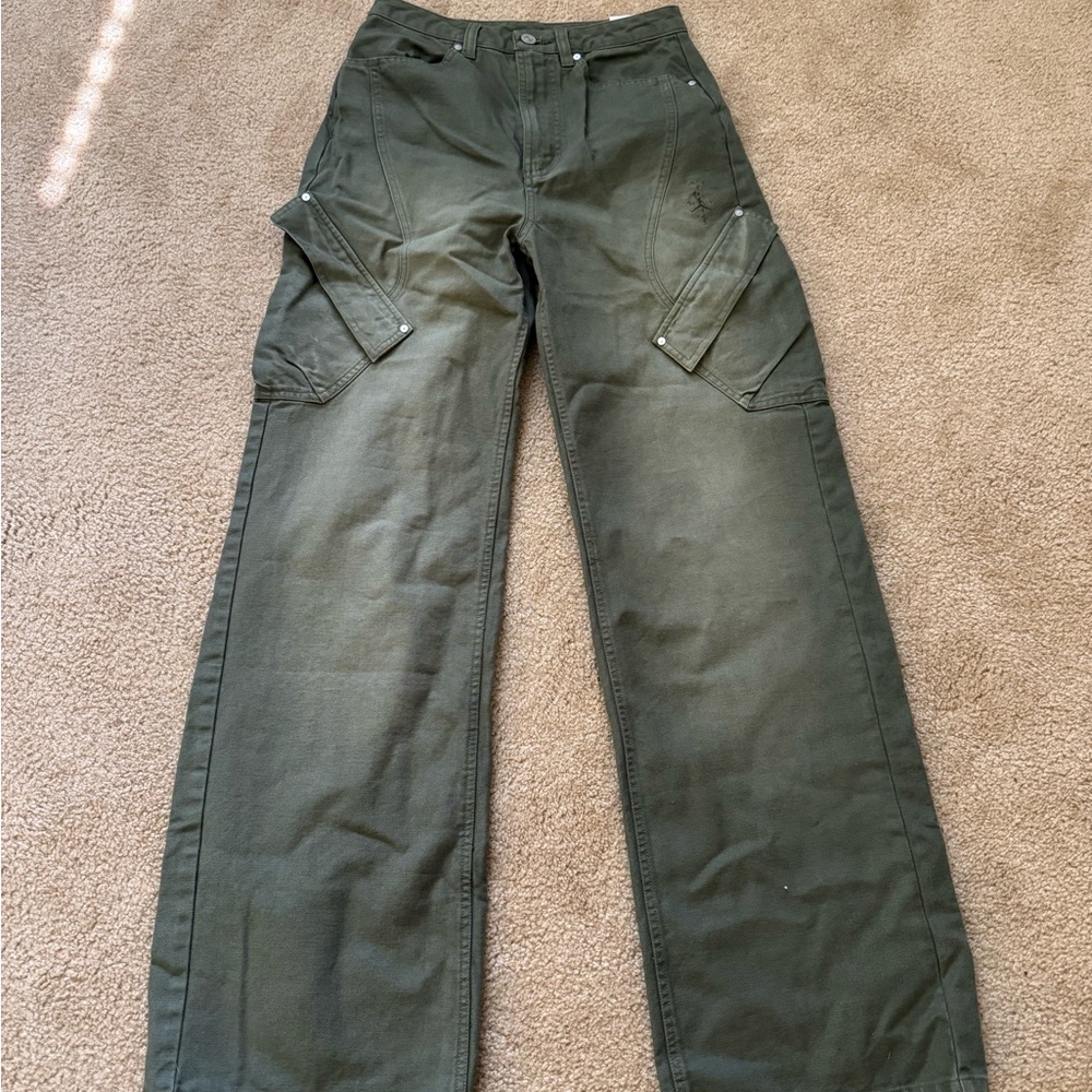 Women's Green Cargo Jeans